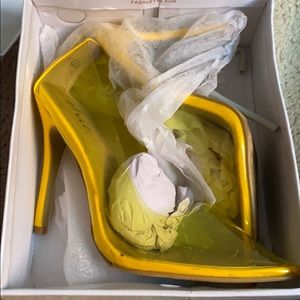 Yellow See through heels